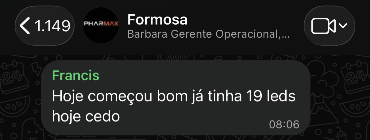 Print real de WhatsApp — resultado do método
