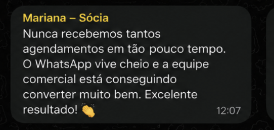 Print real de WhatsApp — resultado do método