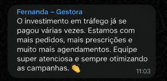 Print real de WhatsApp — resultado do método