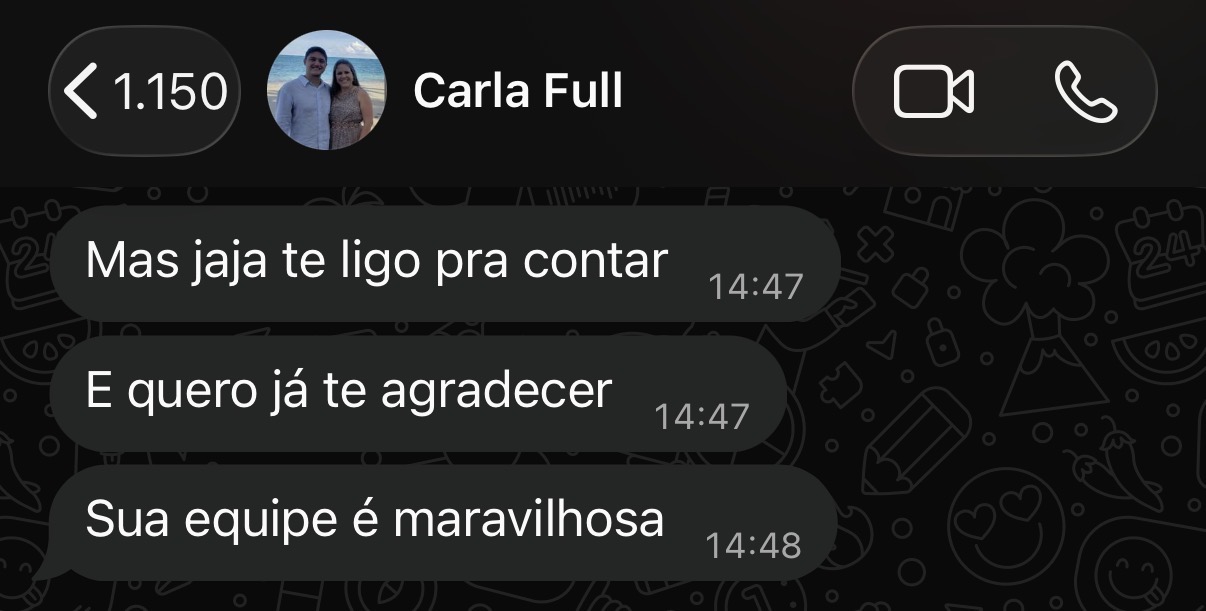 Print real de WhatsApp — resultado do método