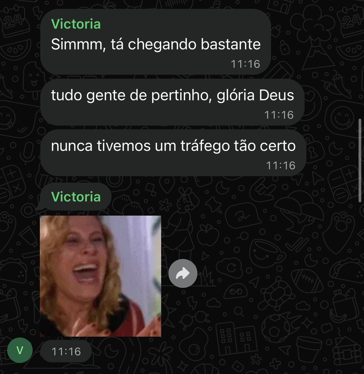 Print real de WhatsApp — resultado do método